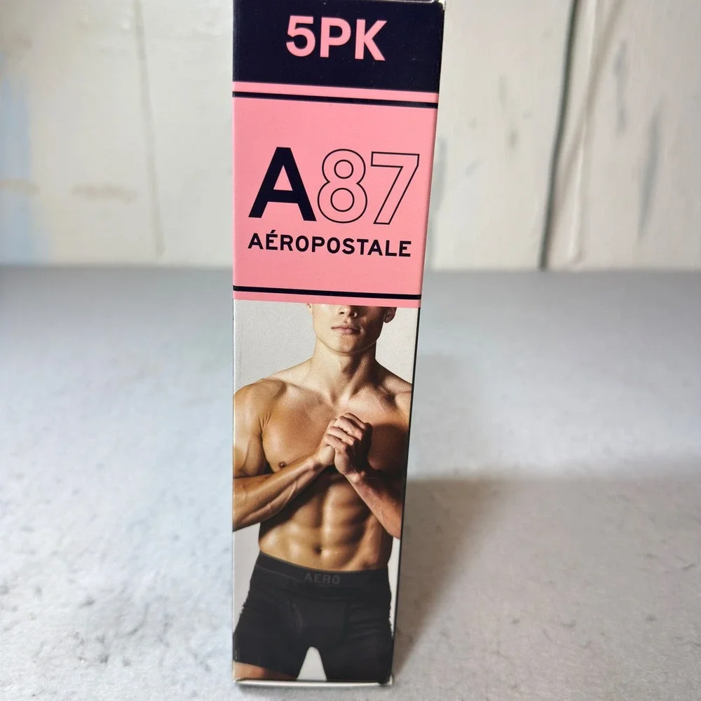 Aeropostale Boxer Briefs Mens Medium Multi 5PK New Cotton Stretch Fly-Front A87